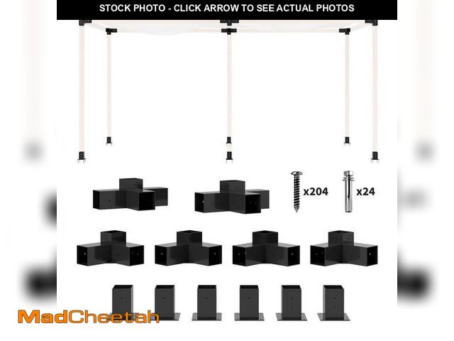 Lot 74-14361001 - Outsunny DIY Pergola Kit, Pergola Brackets with 3-Way and 4-Way Corner Brackets and Post Base, 12-Pi...