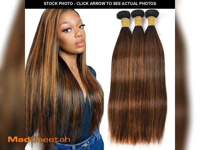 Lot 74-12979032 - Ubinica Chocolate Brown P4/30 Human Hair Bundles 18 20 22 Inch Straight Bundles Human Hair Unprocess...