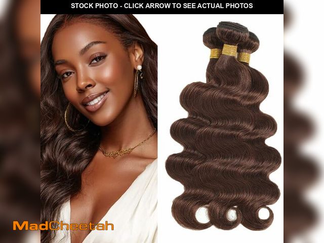 Lot 74-14295817 - Color #4 Human Hair Bundle Chocolate Brown Body Wave 3 Bundles 18 20 22 inch 160g Real Brown Body Wa...