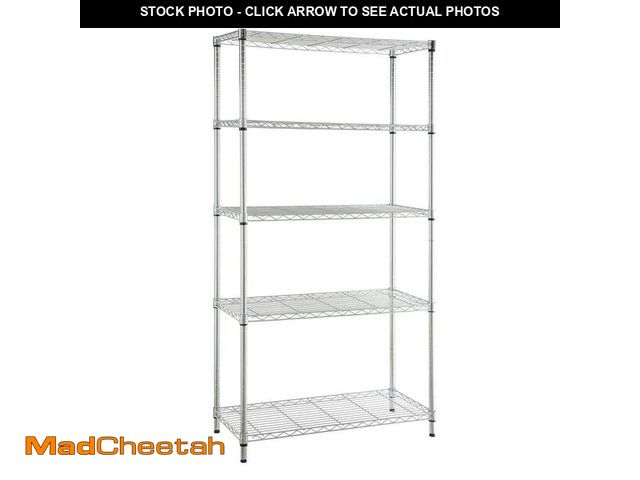 Lot 74-14593215 - HDX 5-Tier Steel Wire Shelving Unit in Chrome (36 in. W x 72 in. H x 16 in. D) 21656CPS - UNUSED