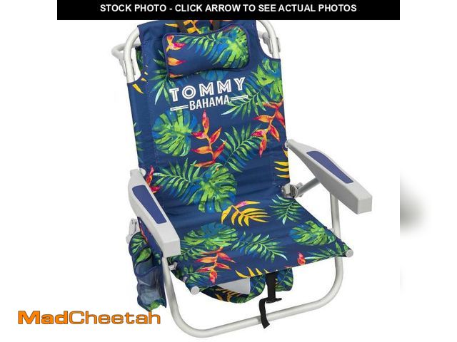 Lot 74-12540853 - Tommy Bahama 5 Position Beach Chair (Green Leaves) - UNUSED