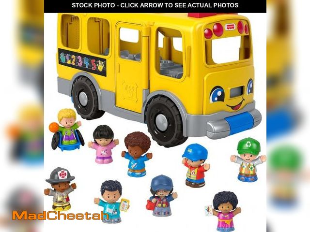 Lot 74-12096150 - Fisher-Price Little People Toddler Toy Big Yellow School Bus &amp; Community Heroes Set, Musical Pul...