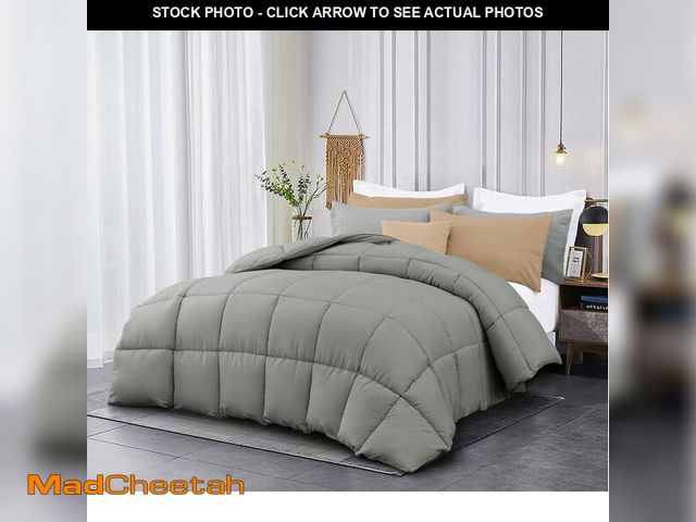 Lot 74-12713742 - Kingsley trend Twin Comforter, Down Alternative Gray Comforter - Ultra Soft Quilted Twin Size Duvet,...