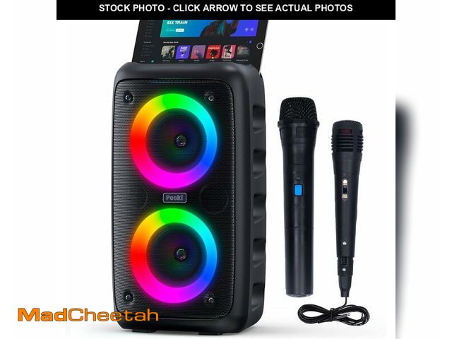 Lot 74-12713585 - Karaoke Machine for Adults and Kids,Peski Portable Bluetooth Speaker with 1 Wireless Microphone and ...