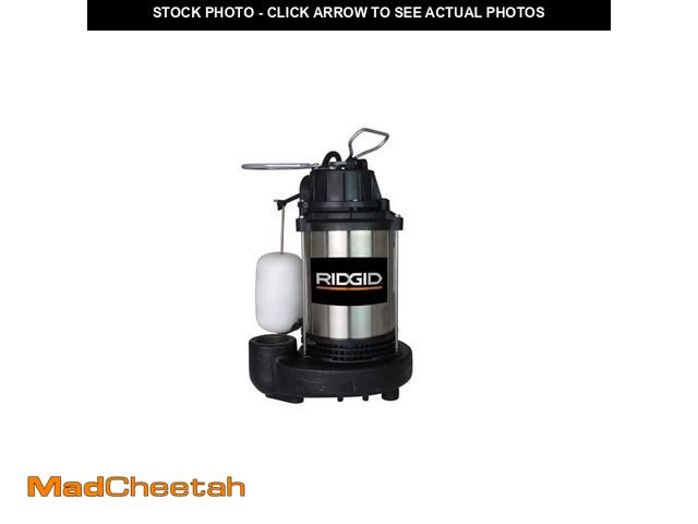 Lot 74-13099654 - RIDGID 1 HP Stainless Steel Dual Suction Submersible Sump Pump - USED