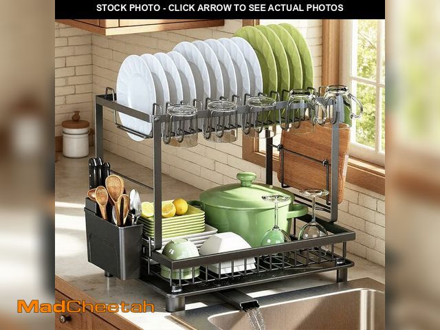Lot 74-13718030 - Nfnoyp Dish Drying Rack, 2 Tier Space-Saving Dish Rack, Multifunctional Dish Drainer for Kitchen Cou...