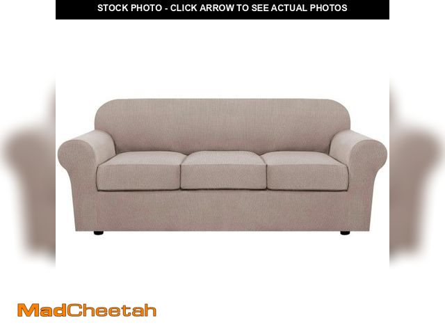 Lot 74-12115459 - H.VERSAILTEX 4 Piece Stretch Sofa Covers for 3 Cushion Couch Covers for Living Room Slipcovers (Base...
