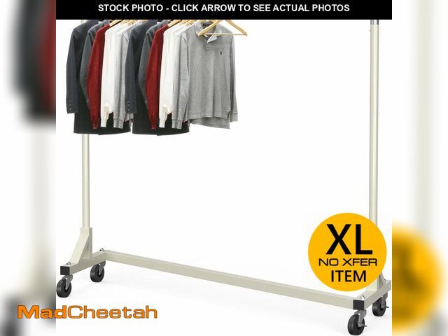 Lot 74-12569595 - (MISSING HARDWARE) Simple Houseware Industrial Grade Z-Base Garment Rack, 500lb Load with 62 Inches ...