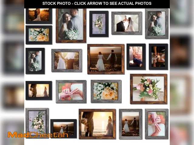 Lot 74-12051082 - Namalu 20 Pcs Gallery Wall Frames Set Rustic Picture Frames Collage Assorted Photo Wall Decor Pack f...