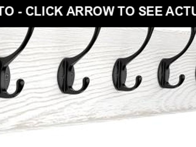 Lot 74-12416415 - Rustic Coat Rack Wall Mount - 38.6 Inch Long Wall Mounted Coat Rack with 10 Hooks - Solid Pine Wood,...