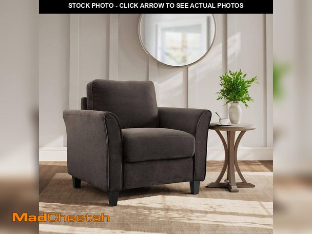 Lot 74-12804499 - Lifestyle Solutions Wesley Coffee Microfiber with Round Arm Chair - UNUSED