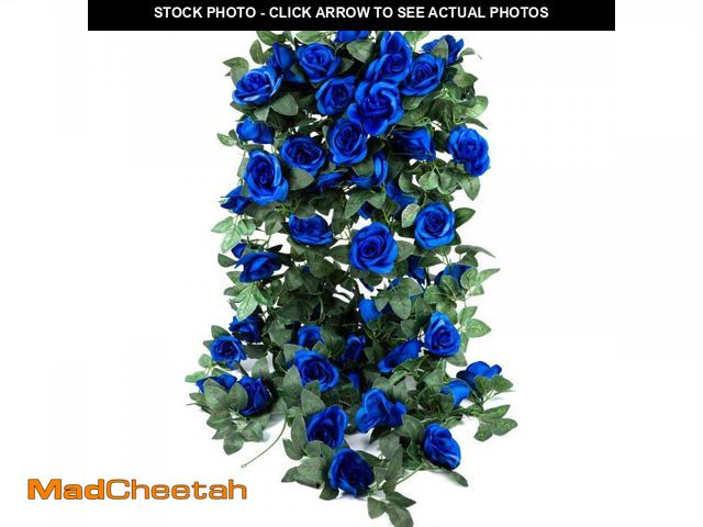 Lot 74-12431947 - 4 Pack (32FT) Artificial Rose Vine Fake Flowers Garland Hanging Silk Rose Ivy Plants Vine for Weddin...