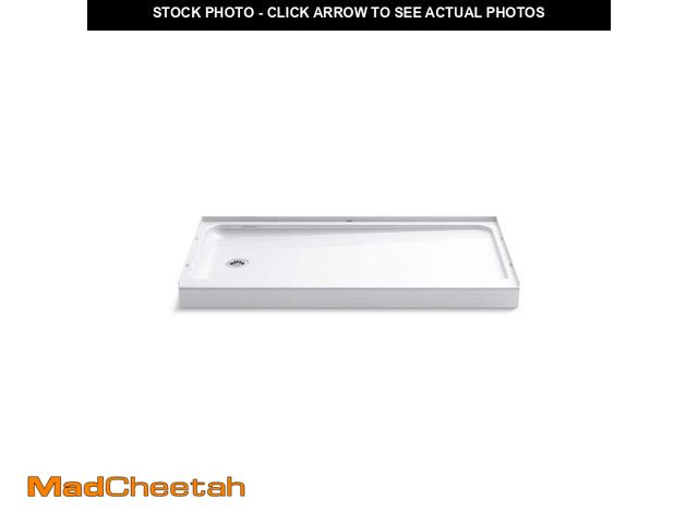 Lot 74-12992923 - Sterling Ensemble 60 x 30 Alcove Shower Pan Base with Left Drain in White - UNUSED