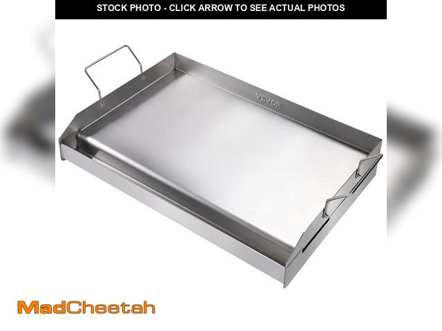 Lot 74-12663974 - Stainless Steel Griddle 23.5 in. x 16 in. Pre-Seasoned Stove Top Griddle Non-Stick Family Pan Cookwa...