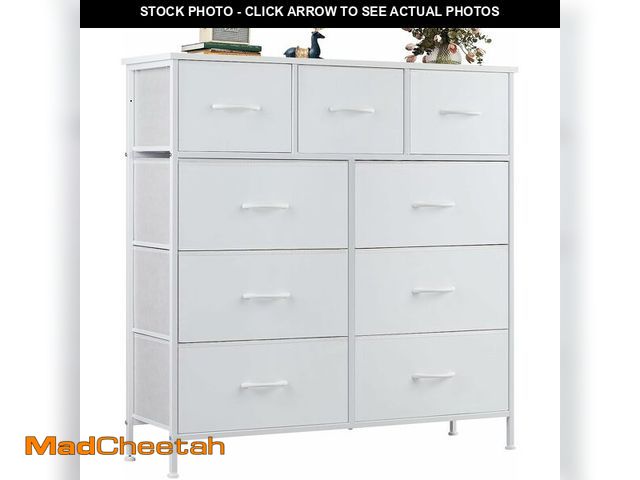 Lot 74-12664546 - OLIXIS Dresser for Bedroom with 9 Drawers, Tall Fabric Dresser for Storage and Organization, Bedroom...