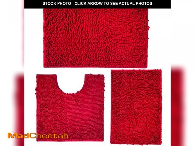 Lot 74-12312168 - Red Bathroom Rugs Non Slip Thick Bath Mat Sets 3 Piece, Thickened Bath Mats for Bathroom,Bath Rugs Q...