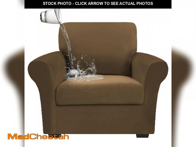 Lot 74-9717879 - Arfntevss 2 Piece 100% Waterproof Arm Chair Covers for Living Room Armchair Slipcover Stretch Chair ...