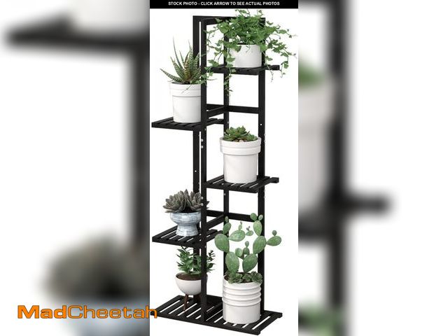 Lot 74-12328345 - Laiensia 5 Tier Bamboo Plant Stand Rack 6 Potted Multiple Flower Pot Holder Shelf, Indoor&amp;Outdoo...