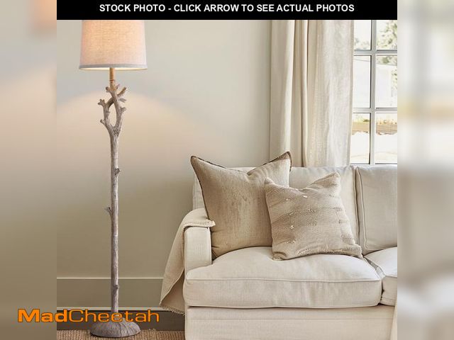 Lot 74-12493245 - Oneach 59.75" Farmhouse Floor Lamp with Lamp Shade,Retro Tree Trunk Deco Standing Lamp for Bedroom, ...