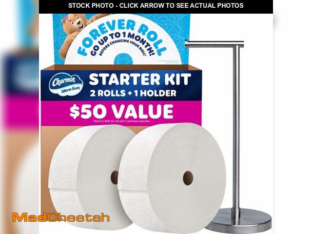 Lot 74-14305465 - Charmin Toilet Paper Ultra Soft, Forever Roll Starter Kit, 1 Holder, 2 Rolls, 2-ply Bath Tissue - UN...