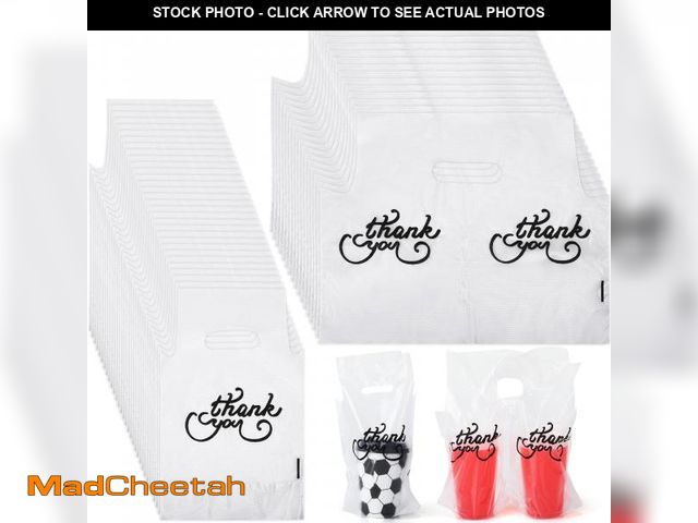 Lot 74-12119953 - Qilery 1500 Pcs Drink Carrier Bag for Delivery Clear Cup Thank You Handle Drinking Poly Bags Cup Car...