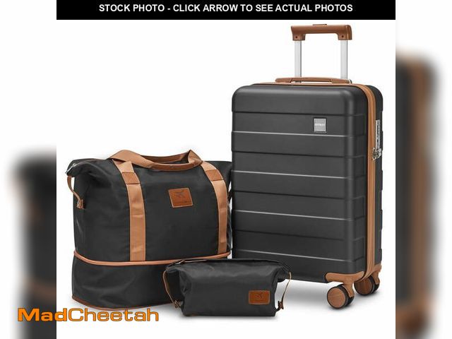 Lot 74-12765444 - Joyway 3-Piece Luggage Set 20-Inch Carry-On Suitcase with Spinner Wheels TSA Lock Travel Duffel Bag ...