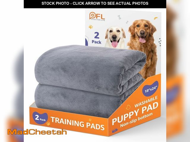 Lot 74-13576295 - Washable Dog Pee Pads 24x36 2Pack Reusable, Absorb Dog Mats Non-Slip for Puppy Training, Whelping, P...