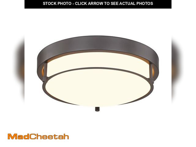 Lot 74-13958887 - Cargifak 12 inch Flush Mount Ceiling Light, 2-Light Close to Ceiling Light Fixtures with Oil Rubbed ...