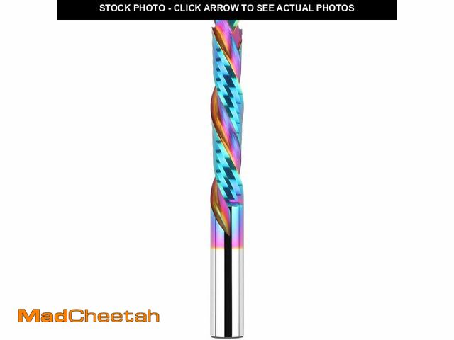 Lot 74-13622609 - BINSTAK Extra Long 5 Inch Compression Spiral Router Bit 1/2 Inch Shank, Solid Carbide Up Down Spiral...