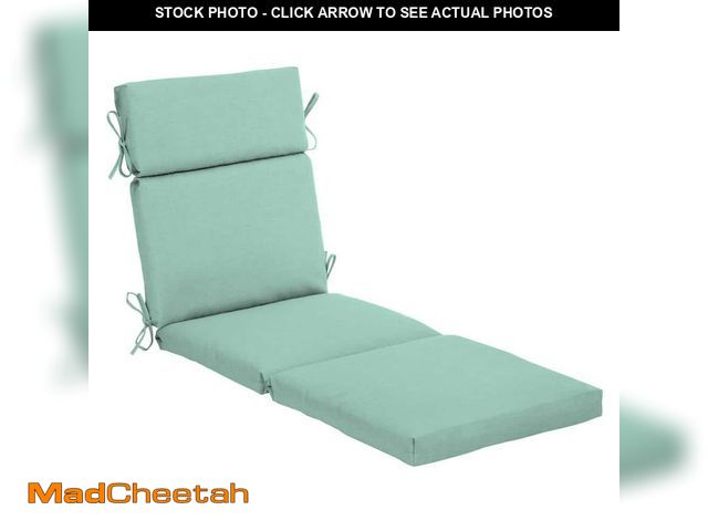 Lot 74-12464829 - ARDEN 22 in. x 77 in. Outdoor Chaise Lounge Cushion in Aqua Leala - UNUSED