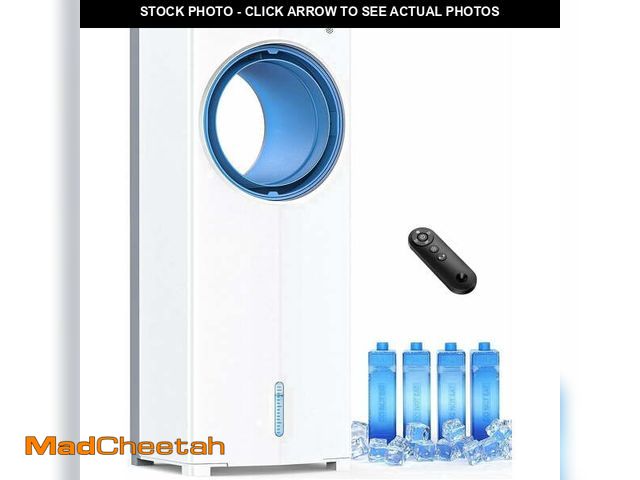 Lot 74-14260233 - Windowless Portable Air Conditioner, 27" Bladeless Evaporative Air Cooler, Dual Tanks for 24H Coolin...