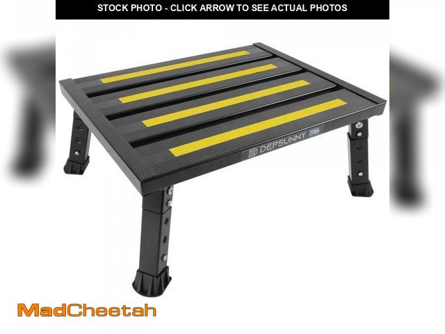 Lot 74-12305509 - DEPSUNNY Adjustable Height Aluminum RV Step, Stable Foldable Platform Step Stool, Supports Up to 1,0...