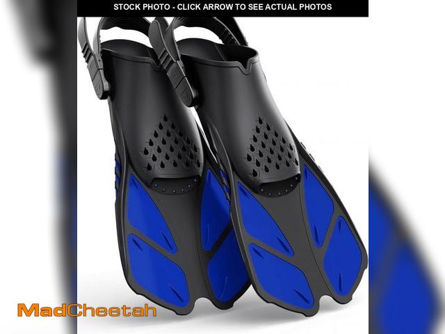 Lot 74-11906894 - Greatever Snorkel Fins Adjustable Buckles Open Heel Swim Flippers Travel Size Short Swim Fins for Sn...
