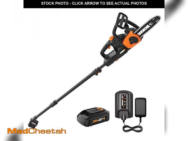 Lot 74-12353209 - Worx WG323 20V Power Share 10" Cordless Pole/Chain Saw with Auto-Tension (Battery &amp; Charger Incl...