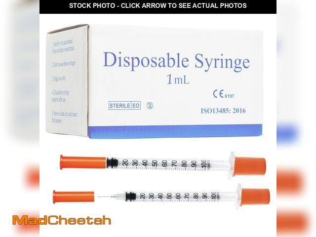 Lot 74-13549587 - U100 1cc Syringe 30G 1/2 Inch 100 PCS,Independent Packing - UNUSED