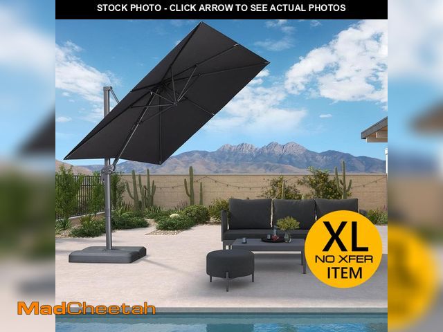 Lot 74-14345350 - (NO BASE, UMBRELLA ONLY) PURPLE LEAF 8 ft. Square Outdoor Patio Cantilever Umbrella Aluminum Offset ...