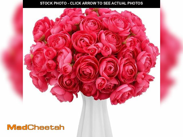 Lot 74-12712300 - Giegxin 48 Pcs Ranunculus Artificial Flower,Real Touch Peonies Artificial Flower Silk Faux DIY Bouqu...