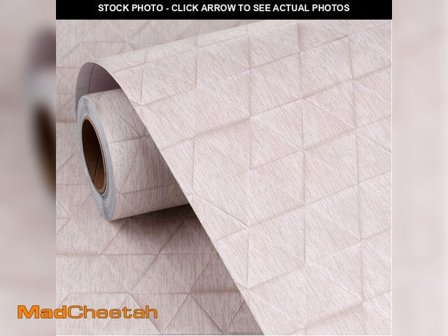 Lot 74-14048001 - FunStick 15.8"x472" Nude Pink Geometric Contact Paper Peel and Stick Wallpaper Removable Abstract Wa...