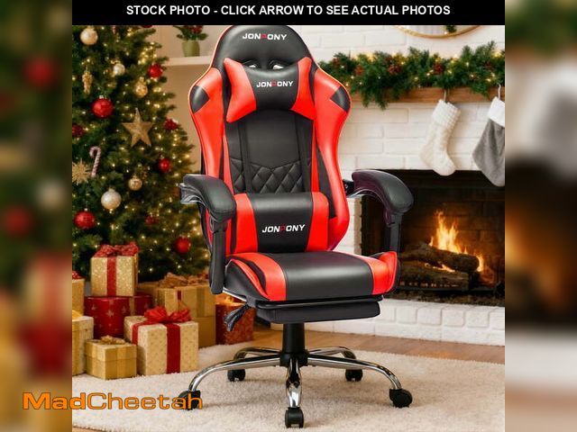 Lot 74-13042773 - JONPONY Big and Tall 400LBS Gaming Chair, Ergonomic Design, Gamer Chair PU Leather with Footrest and...