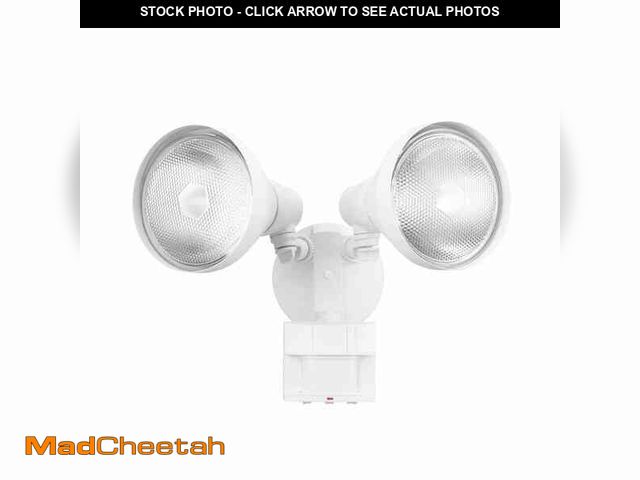 Lot 74-13799804 - Defiant PAR 180ÃÂ° White Motion Sensing Security Light Wired Outdoor 2-Head Dusk-to-Dawn Flood Ligh...