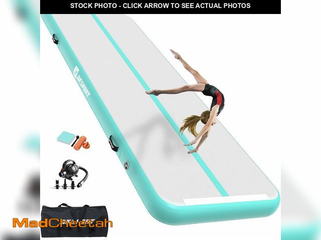 Lot 74-13709110 - AKSPORT Gymnastics Air Mat Tumble Track Tumbling Mat Inflatable Floor Mats with Air Pump for Home Us...