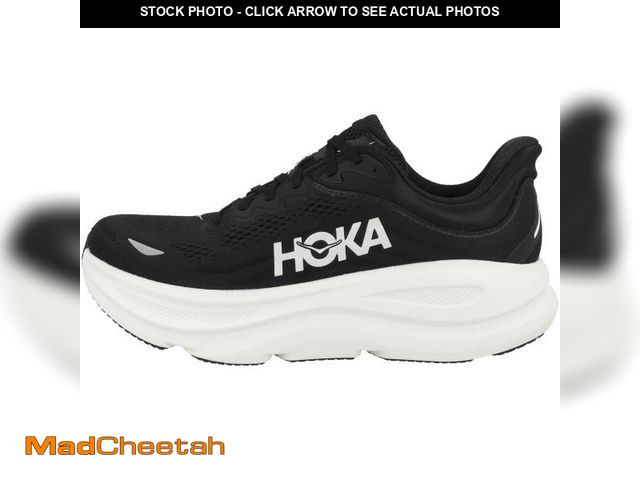 Lot 74-11551199 - Hoka Men's Bondi 9 Sneaker, Black/White, 10 - USED
