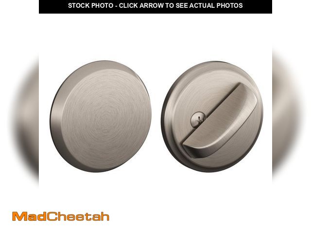 Lot 74-12671973 - Schlage B81 Series Satin Nickel One-Sided Deadbolt Thumbturn with Exterior Plate Certified Highest f...