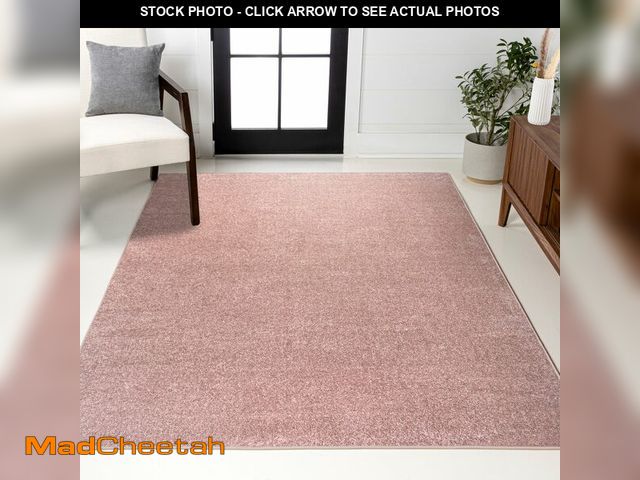 Lot 74-12694442 - JONATHAN Y Haze Solid Low-Pile Pink Indoor Area Rug 5x8, Coastal,Bohemian,Minimalist,Classic, Easy-C...