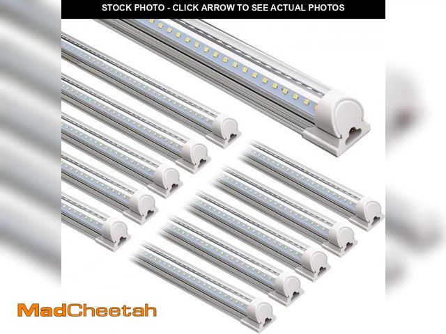 Lot 74-12105362 - Barrina LED Shop Lights, 8FT 72W 10000LM 5000K, Daylight White, V Shape, Clear Cover, High Output, L...