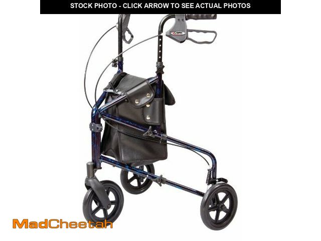Lot 74-12828743 - Carex 3 Wheel Walker for Seniors, Foldable, Rollator Walker with Three Wheels, Three Wheel Rolling W...