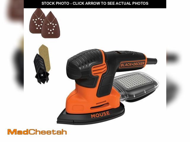 Lot 74-12839205 - BLACK+DECKER Detail Sander, 1.2 Amp, 16,000 OPM, Compact Design, 3-Position Grip for Comfort, Includ...