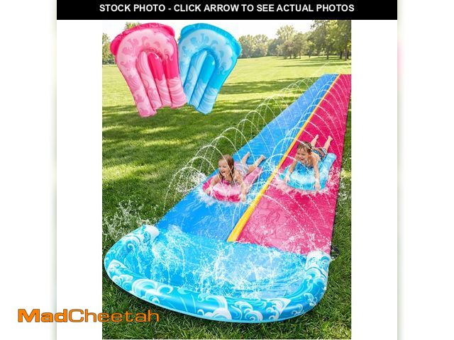 Lot 74-14149110 - JOYIN 32.5FT Water Slide and 2 Inflatable Boards, Extra Long Heavy Duty Double Lawn Waterslide with ...