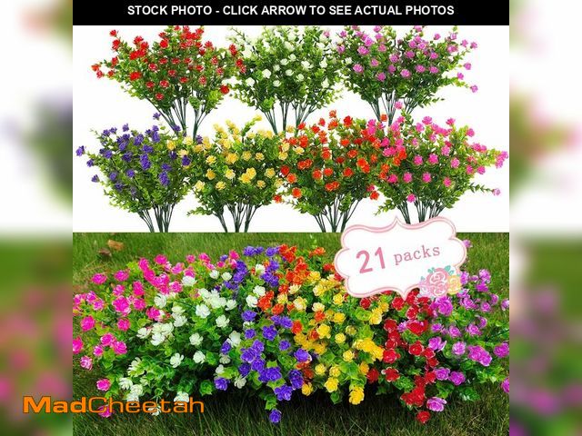 Lot 74-14154740 - WEAUSUP 21 Bundles Artificial Outdoor Flowers Fake Plants &amp; Greenery - UNUSED