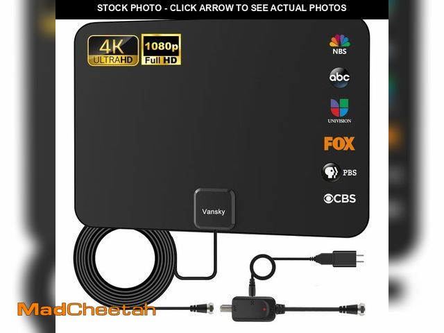 Lot 74-12608469 - TV Antenna Indoor, Digital Amplified Indoor HDTV Antenna, 1080p VHF UHF Television Local Channels De...